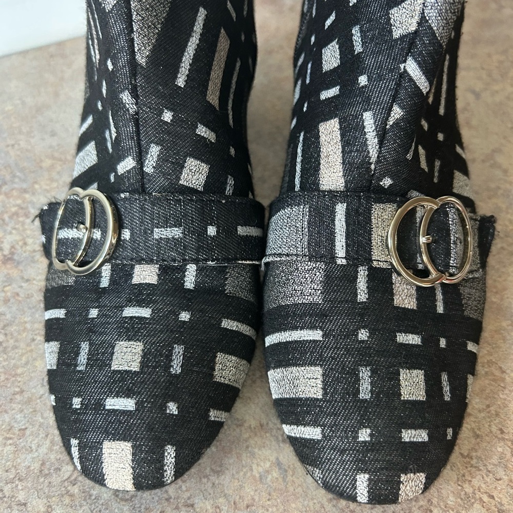 Bleecker & Bond Lacey Boots in black and silver geometric pattern size 10M - Picture 5 of 8